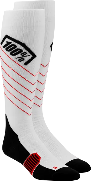 100% Hi-Side Performance Socks - White - Small/Medium 20054-00005