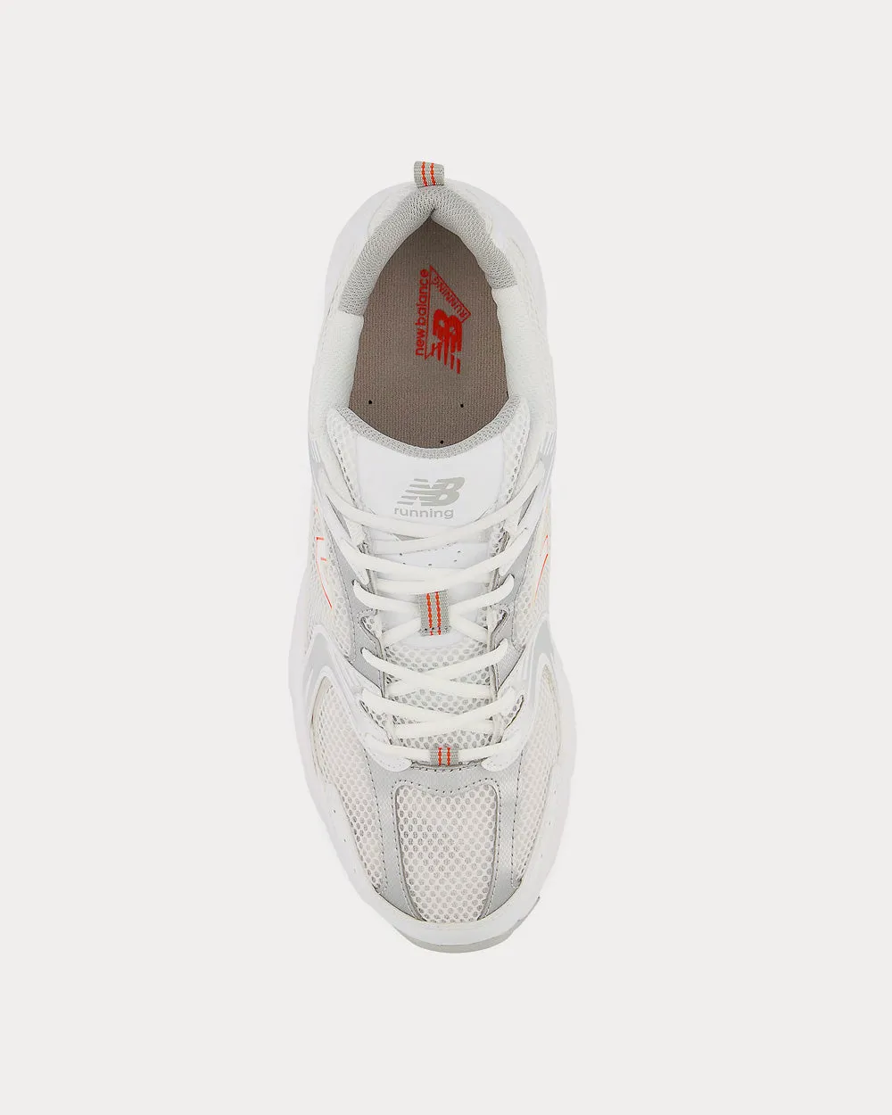 530 White / Silver Metallic / Team Orange Low Top Sneakers