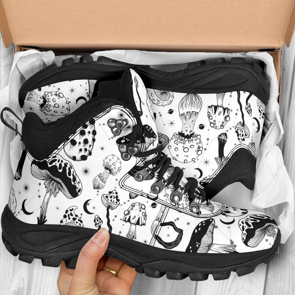 Black & White Mushroom Alpine Boots