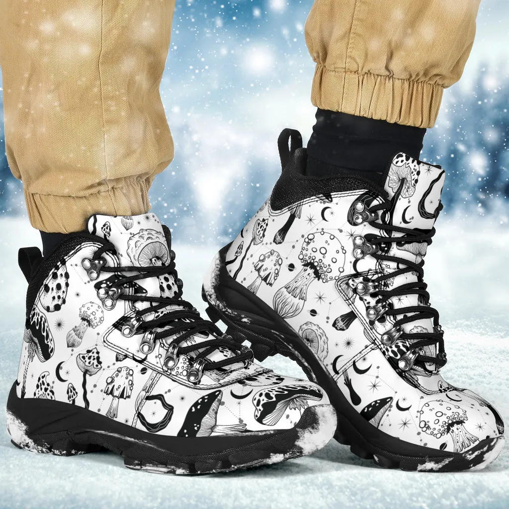 Black & White Mushroom Alpine Boots