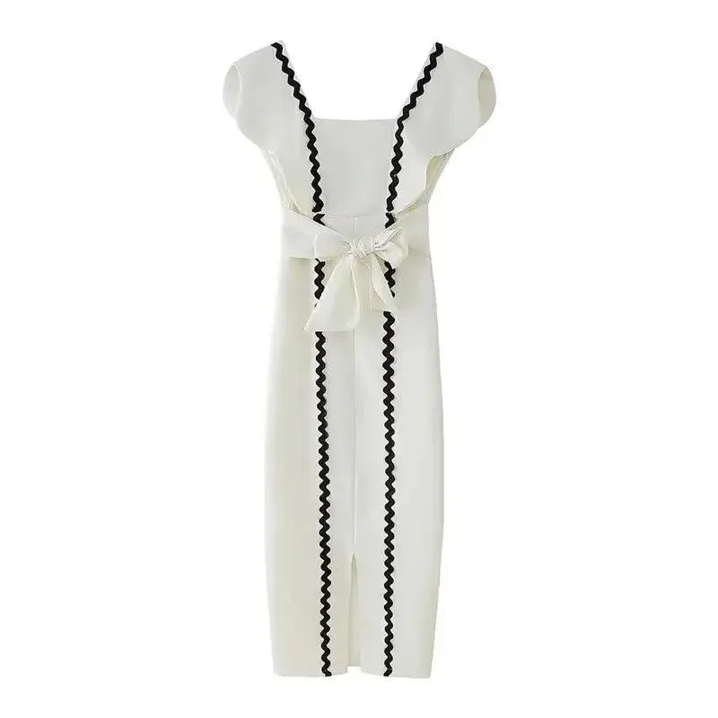 Elegant Bow Belt Party Dress