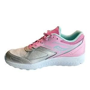 Saucony Cohesion 14 Girls Low Top Gray Pink Shoes Size 6 Youth