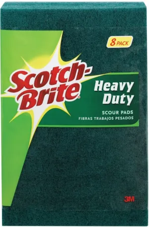 Scotch-Brite 228 Scour Pad, 6 in L, 3.8 in W, Green :PK  8: QUANTITY: 1