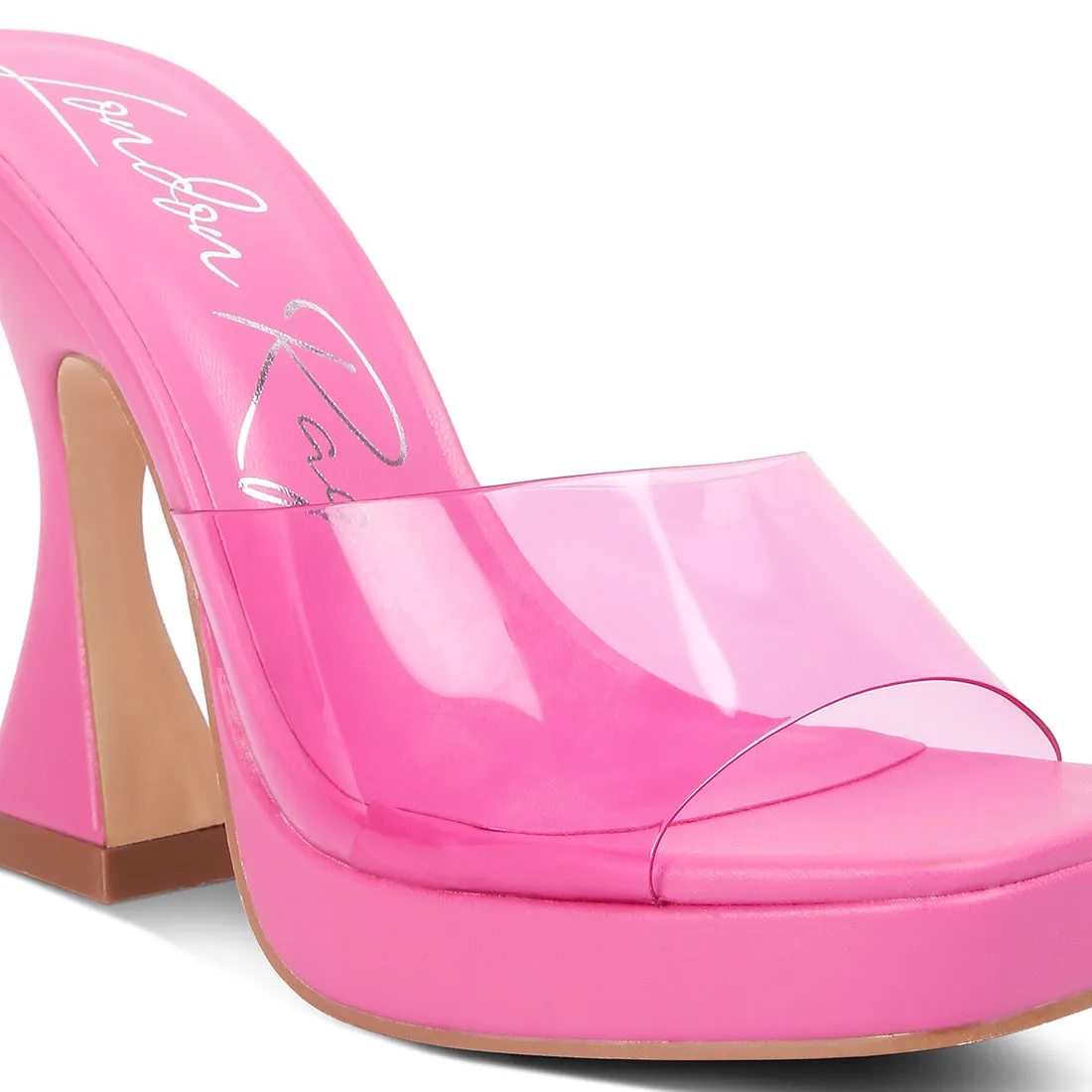 Skyhigh Clear Strap Block Heel Sandals