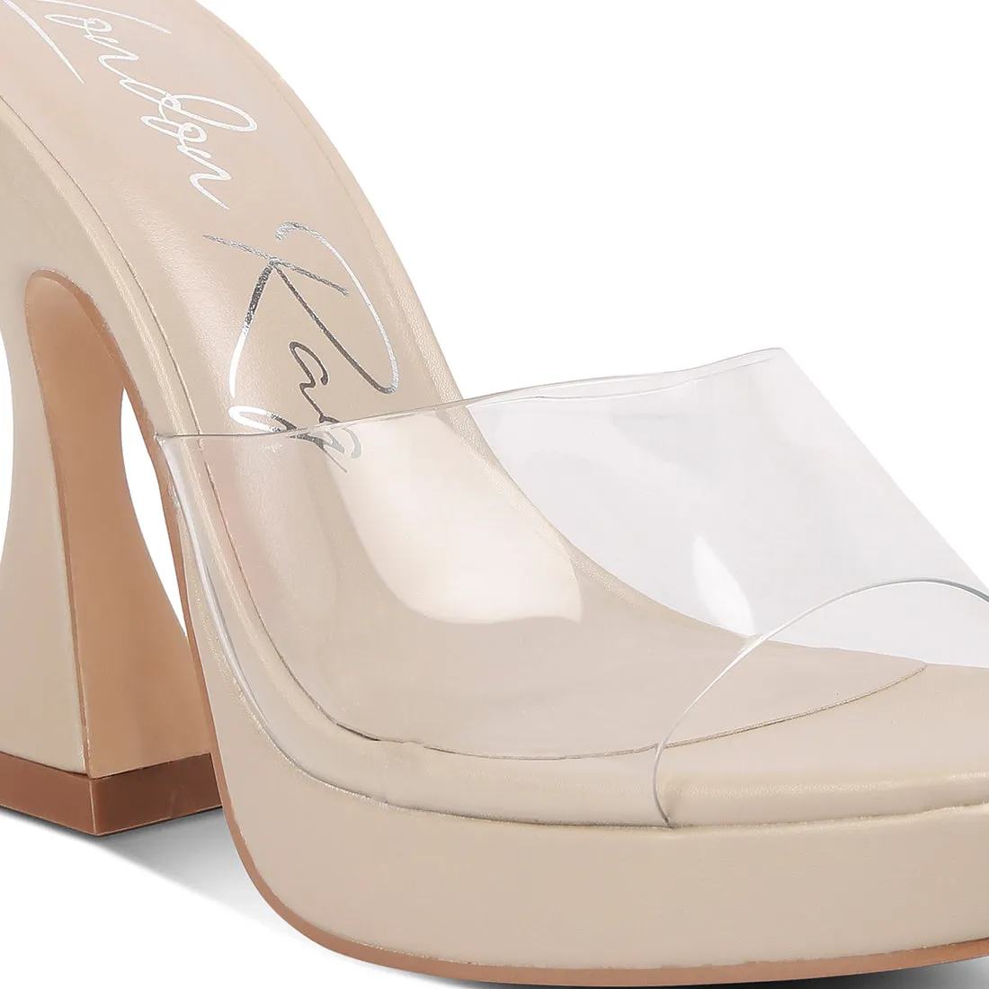 Skyhigh Clear Strap Block Heel Sandals