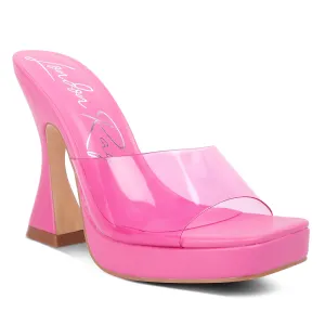 Skyhigh Clear Strap Block Heel Sandals