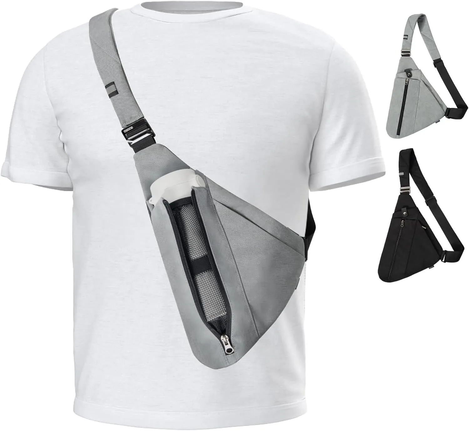 Sling Bag for Women Men,RFID Crossbody Hiking Backpack Chest Shoulder Tactical with Water Bottle Bag for Travel Sports