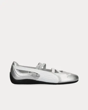 Speedcat Ballet Metallic Silver / White Slip On Sneakers