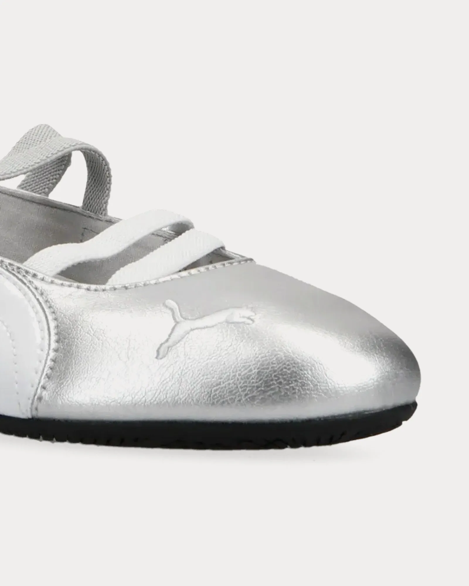 Speedcat Ballet Metallic Silver / White Slip On Sneakers