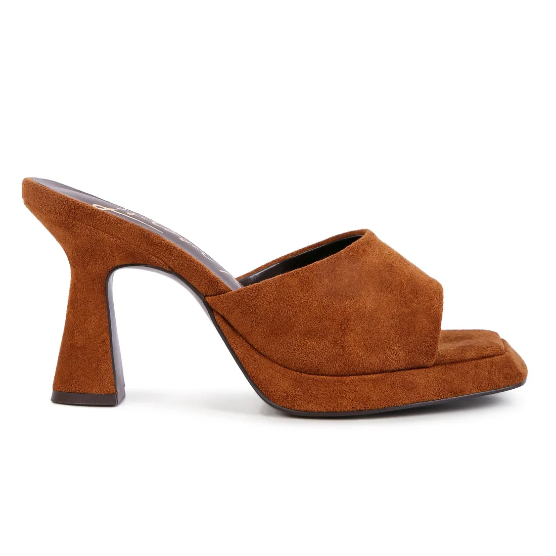 Tan Mid Heel Classic Sandals