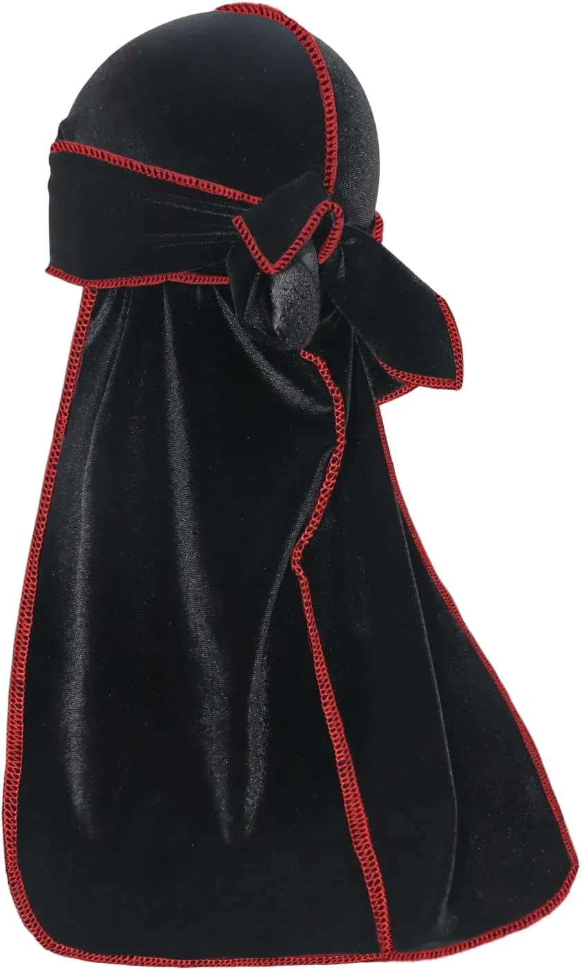 Velvet Durag for Men Wave Cap Velvet Dorag for Men Women 360 Wave