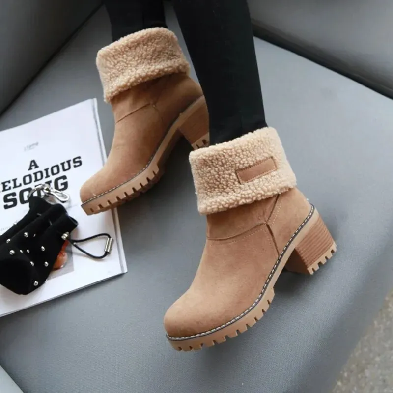 Warm Comfortable Winter Ankle Boots with Wool for Women | Ideal for Winter