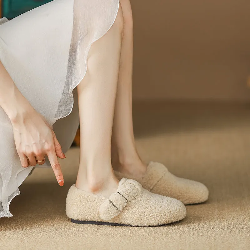 Women Minimalist Casual Flat Soft Fur Shoes
