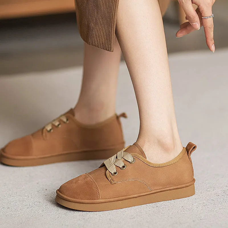 Women Minimalist Leather Soft Flat Casual Shoes
