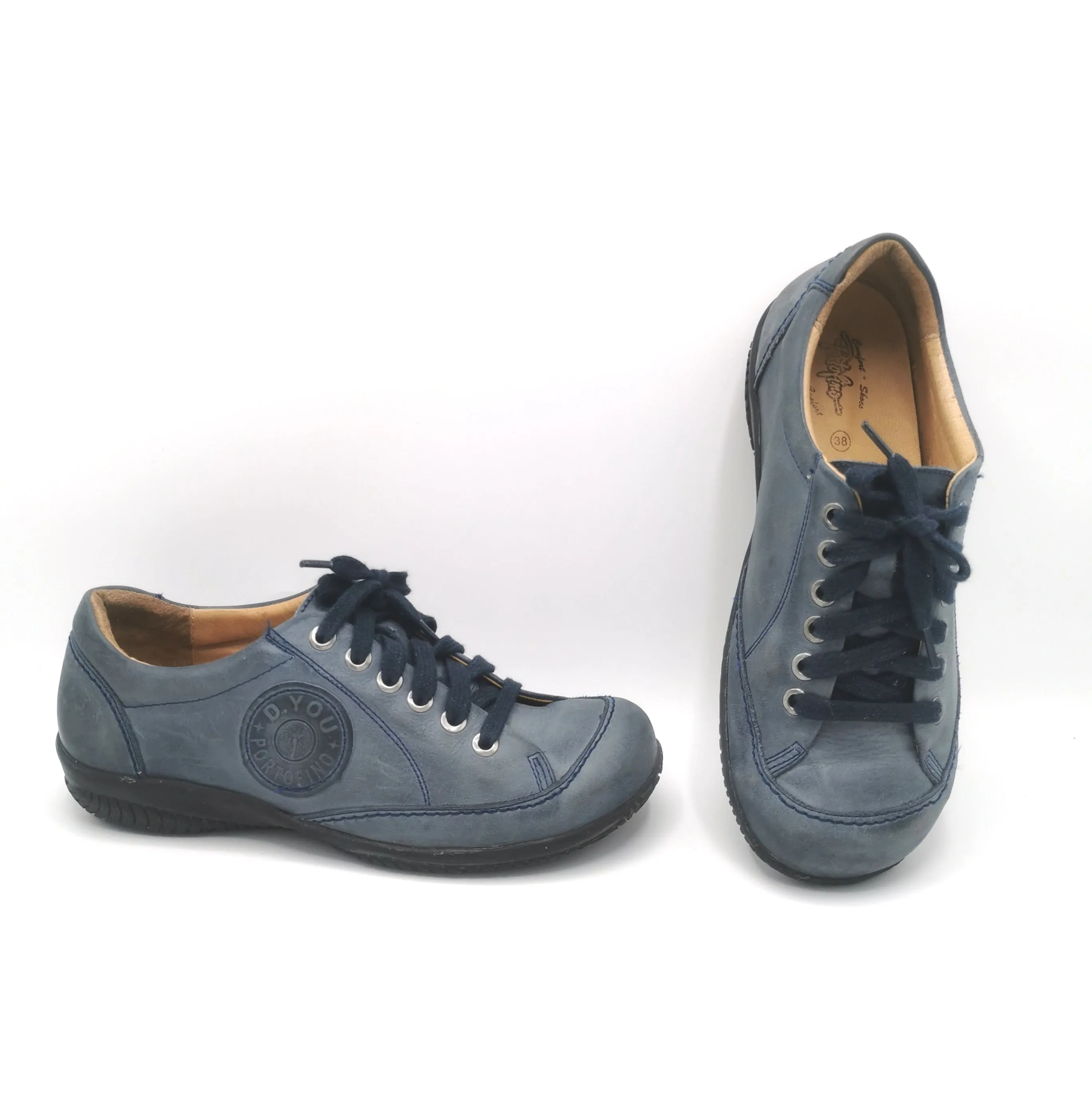 WOMENS SIZE 7.5 US (38) - D. YOU PORTOFINO, Soft Leather Orthotic Friendly Casual Lace Shoes VGUC B60